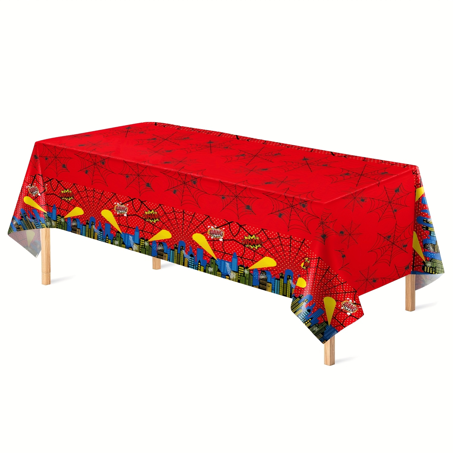 TEMU One/ City Web Birthday Party Tablecloth Decoration 54x108inch Disposable Plastic Cartoon Tablecloth Tablecloth Suitable For Rectangular Table