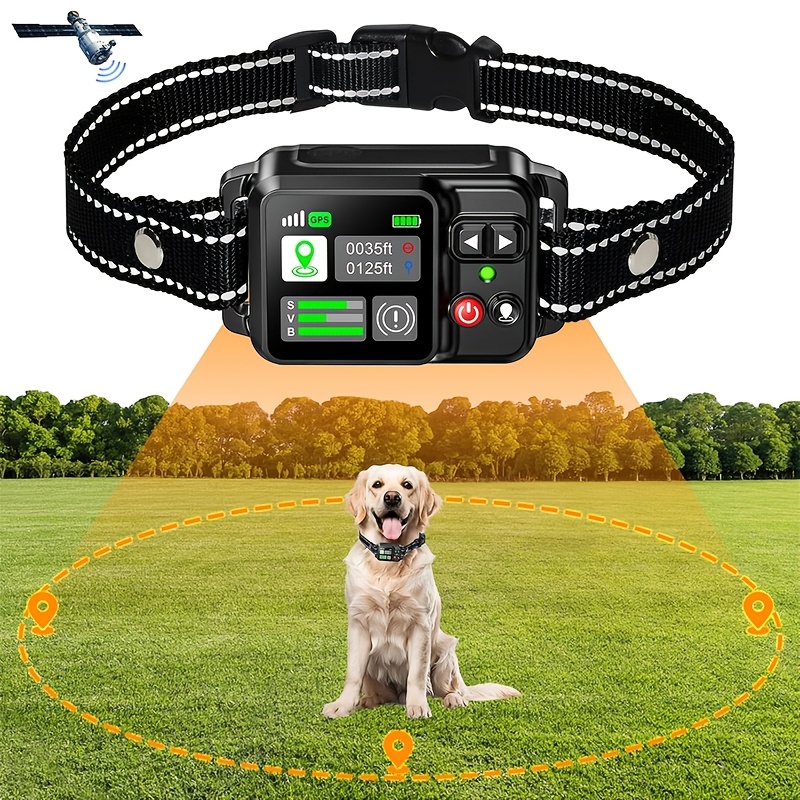 Gps Wireless Dog Fence System, Invisible Dog Fence, Gps Collar For Dogs, Wireless Pet Containment System, Anti Fence Rechargeable Collar, 3 Training , No Subscription Required, For Medium Large Dogs