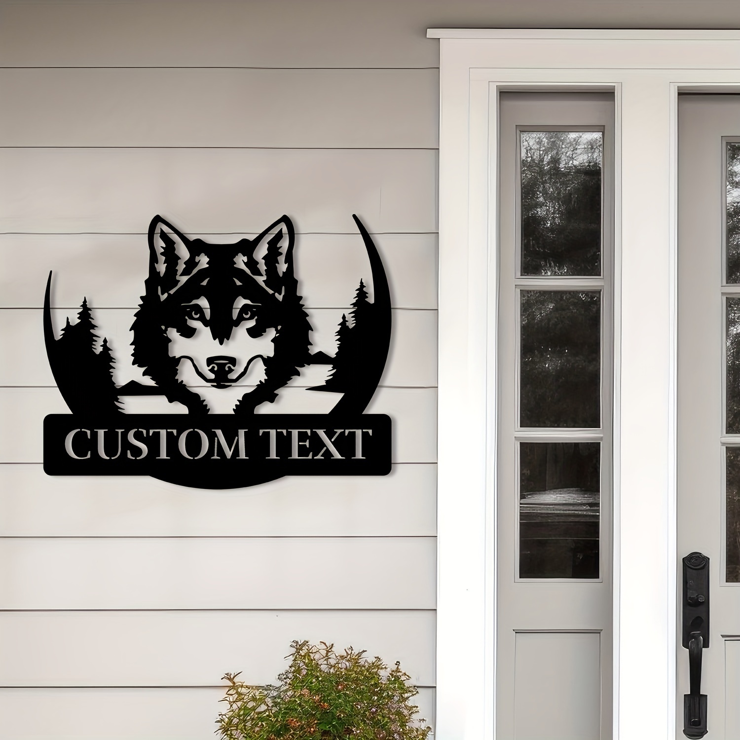 

1pc Personalized Text Metal Wolf Sign, Custom Text Howling Wolf Head Decor, Personalized Lone Wolf Metal Wall Art Monogram Sign, Wall Decor, Living Room Outdoor Metal Sign Decor
