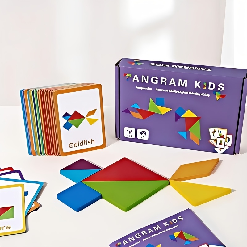 Tangram Puzzle with 50 Double-Sided Cards