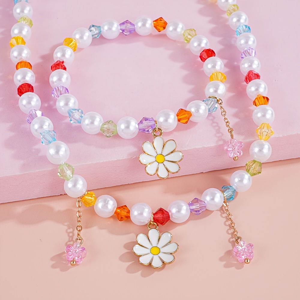 2pc Flower Enamel Pendant Set