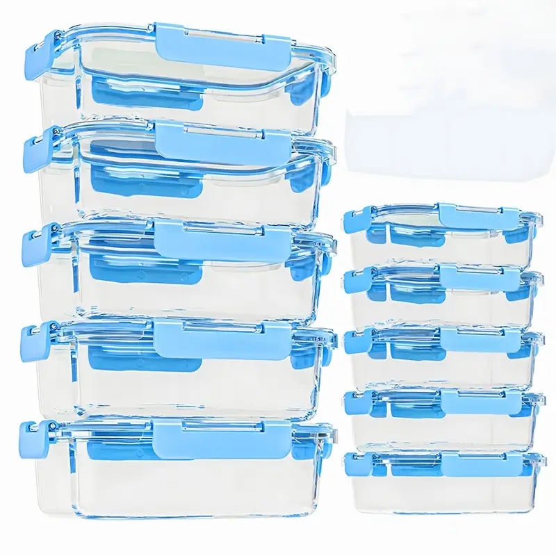 10pcs food storage containers leak proof and reusable glass meal prep containers multi purpose clear food storage containers with sealing lids for camping picnics schools and offices kitchen organizer and storage kitchen accessories Product details 0