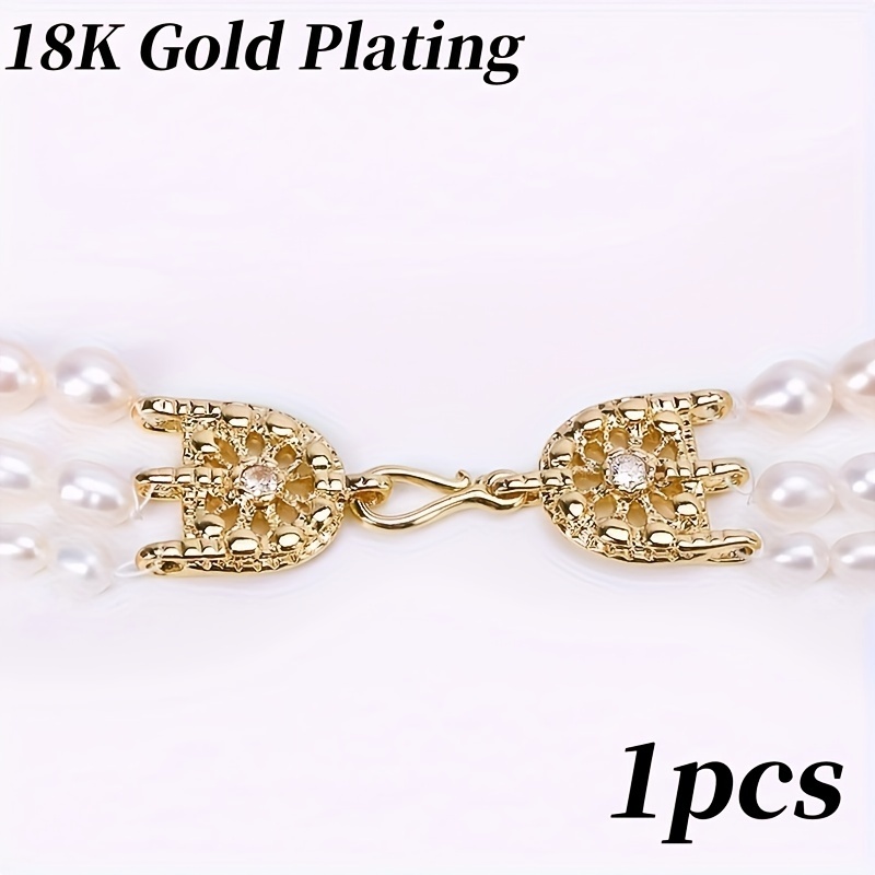 Image of 1pc 16.5 X 5m 3 Strands Clasps Connectors For Jewelry Making, 18k Gold Plated Jewelry Lock Connector Accessory Parts Material