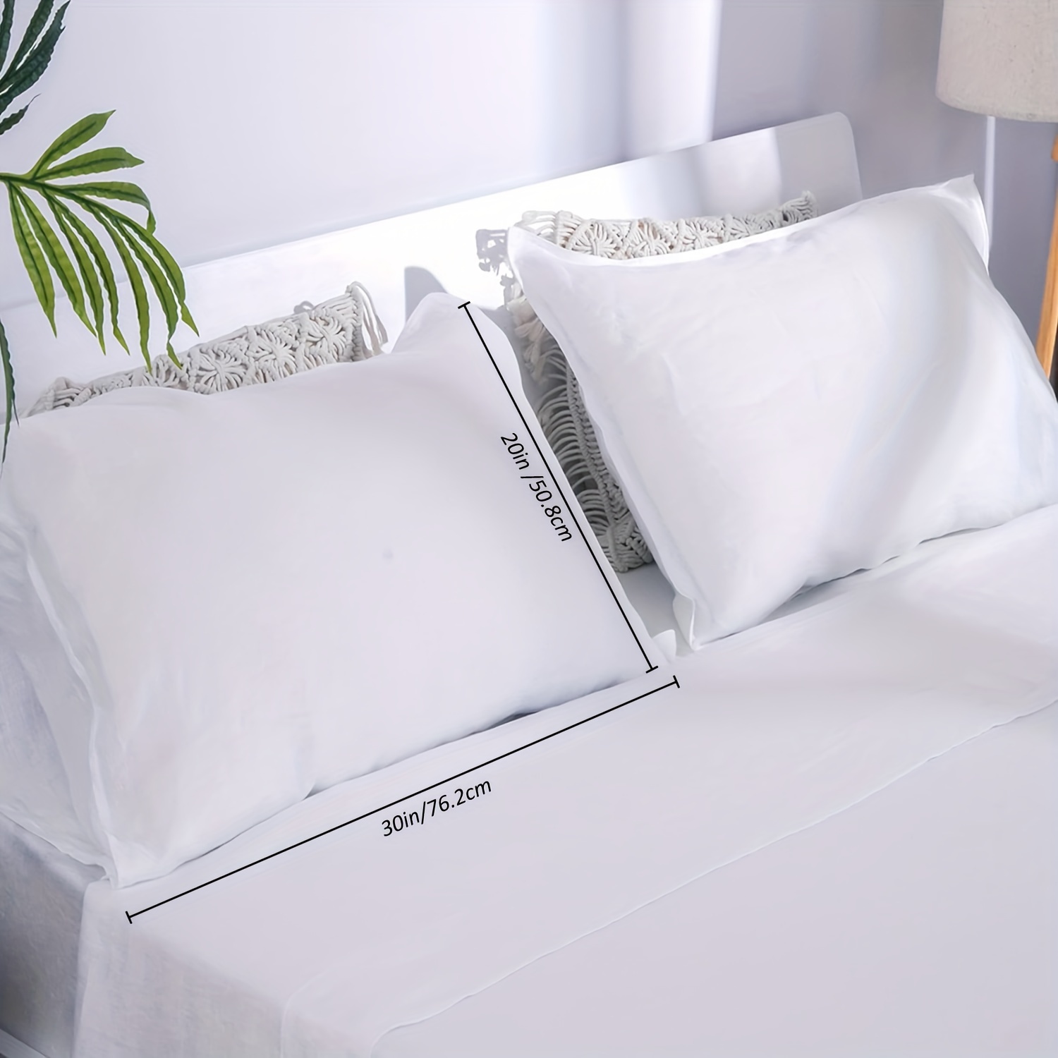 

2pcs 100% French Linen Pillow Covers Standard Size 20 Inch X30 Inch, Stone Washed Envelope Closure, Soft, Breathable And Durable, Linen Pillow Case Set Of 2 Fits Standard & , White