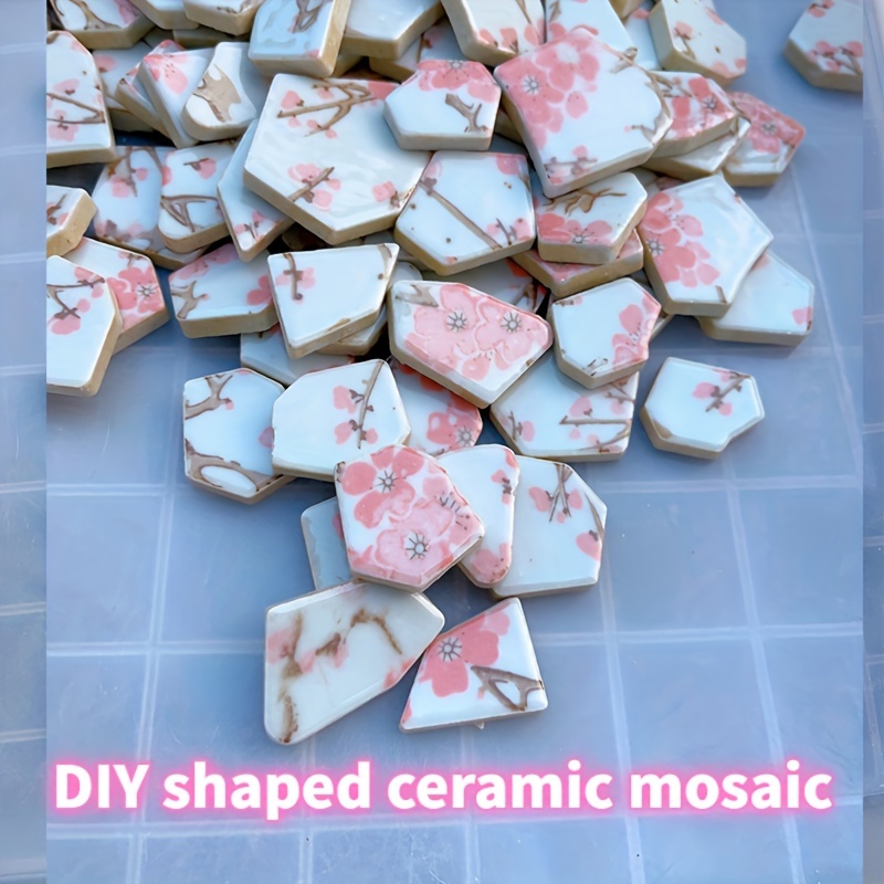 

100g/3.52 Oz Diy Colored Ceramic Mosaic Typical Characteristics Blue And White Porcelain Tiles For Diy Creations, Gardens, Door Frames, Steps, Home Decorations Special Jewelry Making Accessories