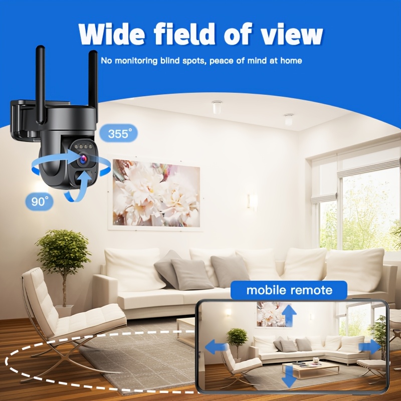 2pcs, 4G LTE Mobile Network Security Camera, No Internet Required, Solar-powered Security Camera, Outdoor Wireless, Worksite, Color Night Version, 360 Real-time View, Motion Detection