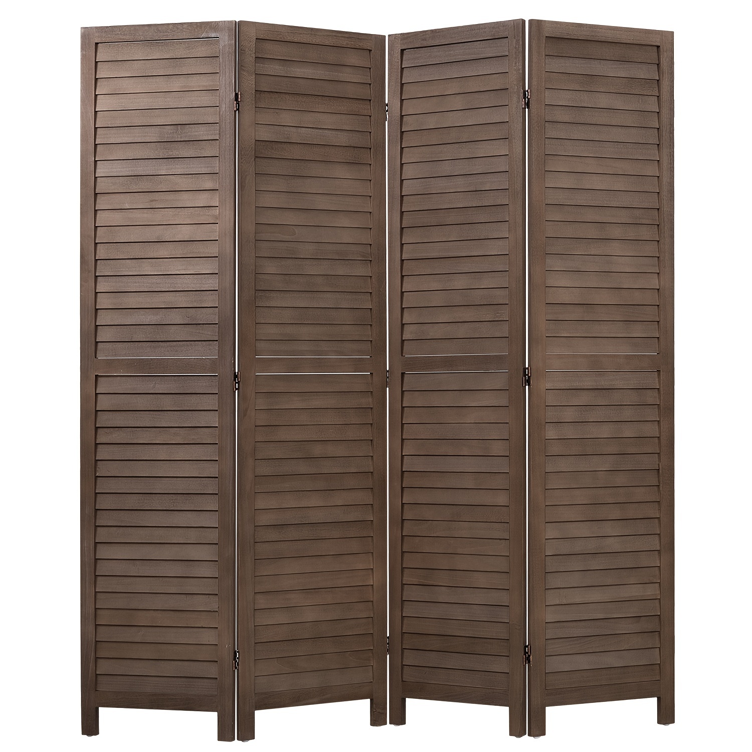 TEMU Cloison de Séparation en Bois Pliable à 4 Panneaux, Écran d'Intimité Hauteur 69 Pouces, Cloison Murale Portable pour Séparation de Pièce, 13.6