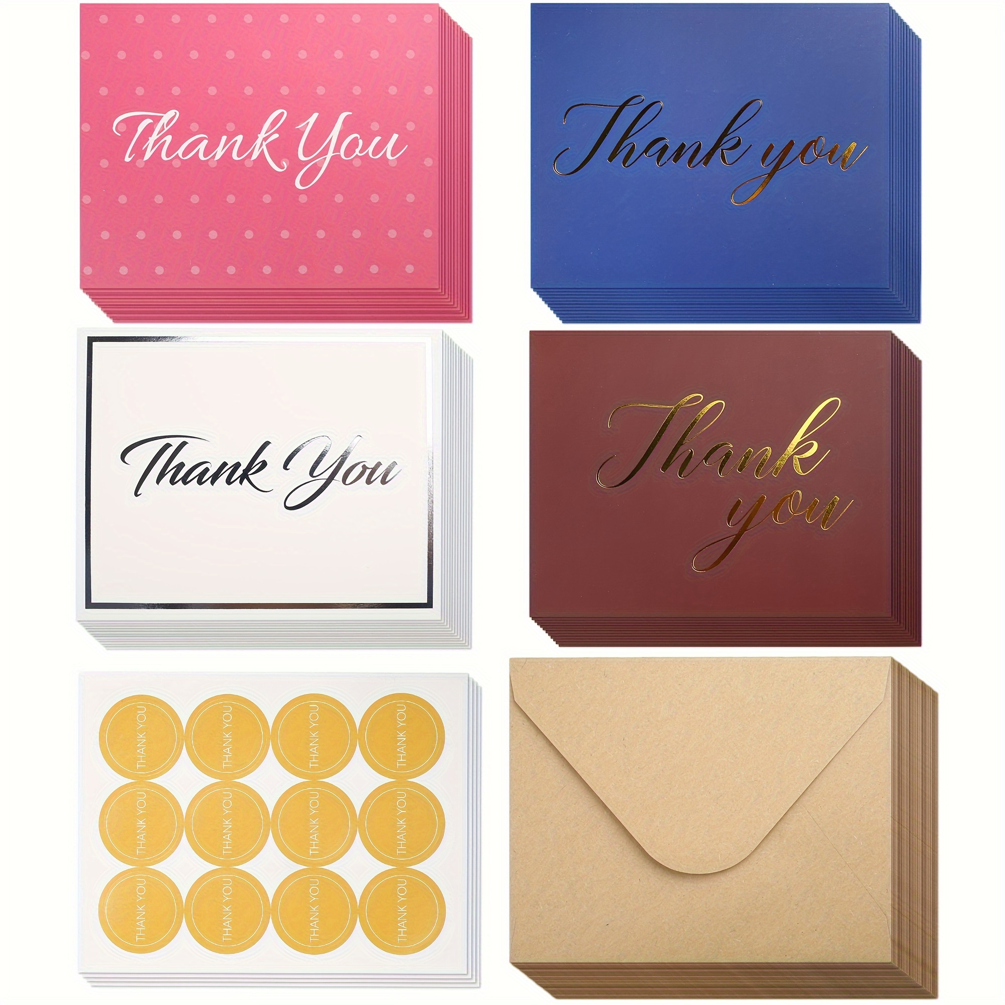 

48-count Thank You Cards With 50pcs Envelopes For Birthdays Graduation Wedding Party