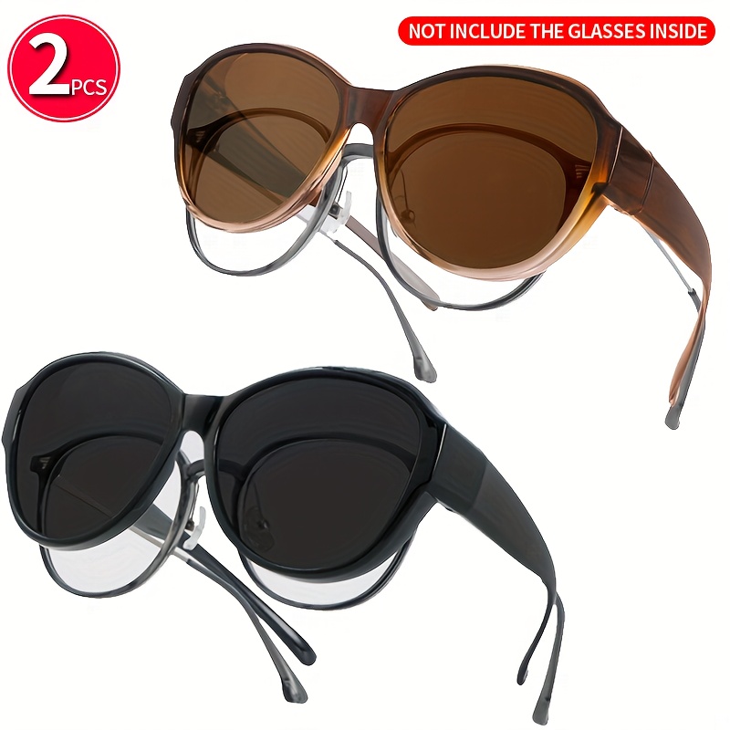 Image of 2-pack Oversized Vintage Glasses Fit Over Fashion Glasses, For Men And Women Driving, Perfect Daily Wear, Photo Props, And Gift For Birthday, Valentine's Day, Christmas, Perfect For Summer, And