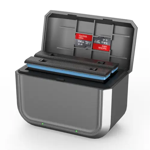 1pc 360 x4 dual charging hub usb powered battery charger station with card slots usb type c cable charging indicator compatible with 360 x3 no batteries or sd cards included