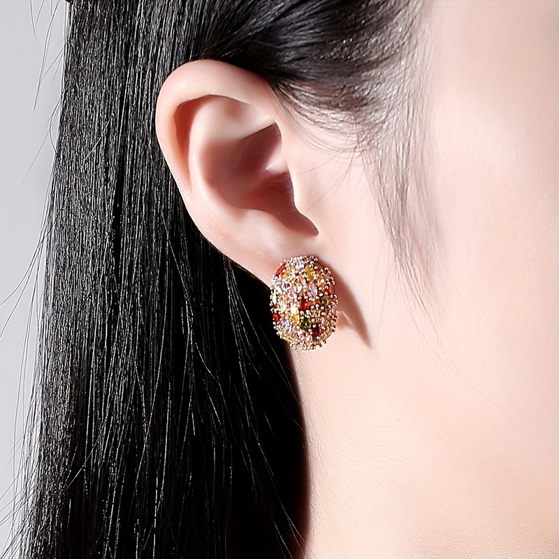 Colorful Sparkling Multicolor Women's Stud Earrings