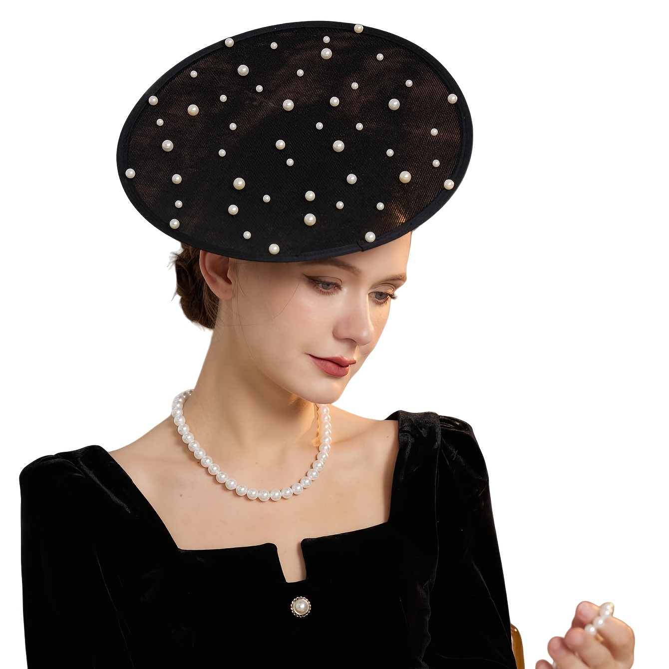a tea party pearl fascinator hat suitable ladies - Temu Bahrain display picture 2
