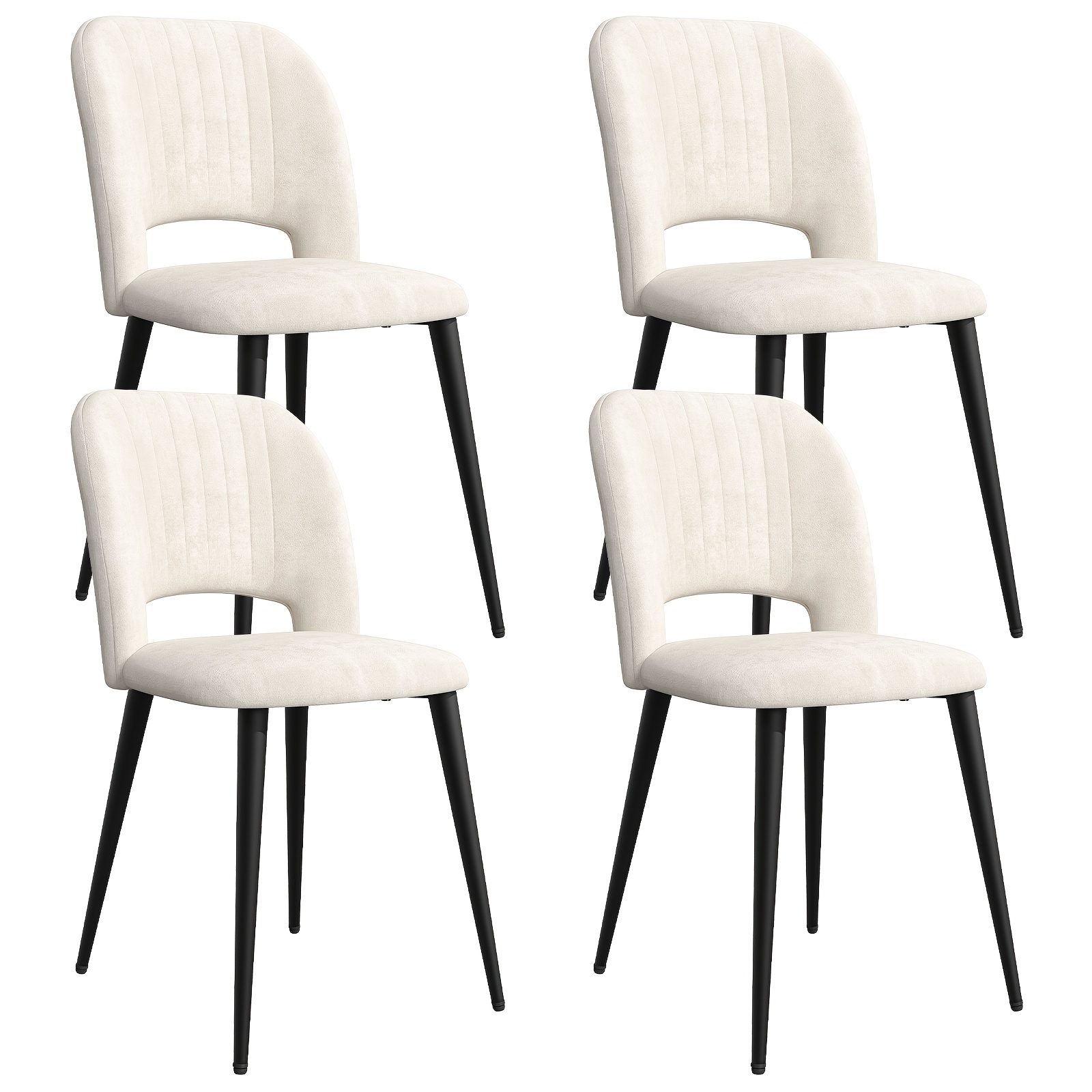 Image of A Set Of 4 Velvet Dining Chairs That Are As Comfortable As Clouds – Luxurious High-back Cushioned Seats In , Perfect For Restaurants, Hotels, And Home Kitchens