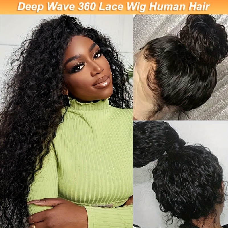Pre Plucked Brazilian Fake Ponytail Human Hair 360 Lace Front Wig