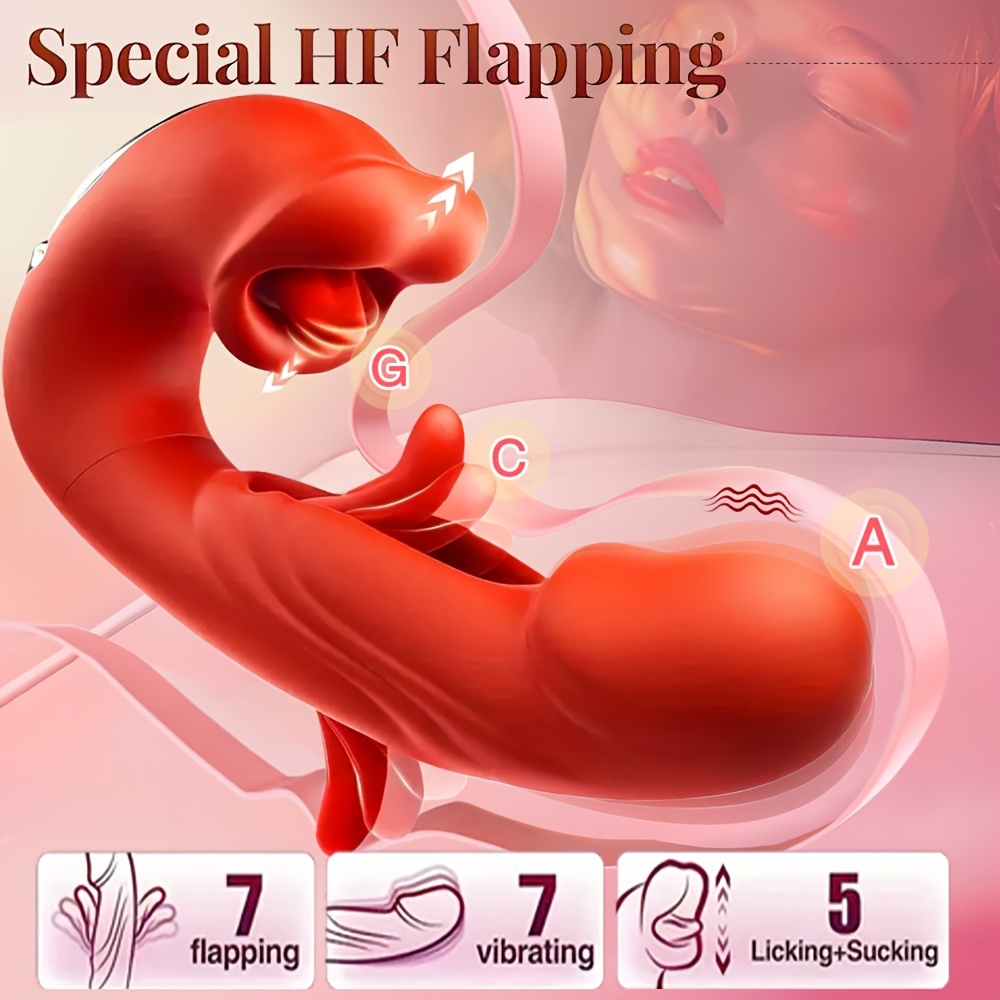 G-Spot Focused Vibrator, 7 Frequency Tongue Licking & Egg Sucking Modes, Rechargeable Lithium Battery, 700mAh, Adult Female Vaginal Massager, Snap Mouth Design, Valentine'S Day Gift