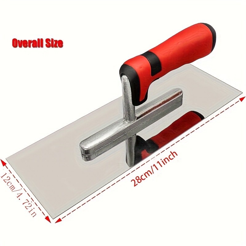 Image of 2 Sizes , 1 Stainless Steel Flat Trowel - Suitable For Concrete, Cement, Drywall, Paint And , Construction Hand Tools, Construction Essentials | Ergonomic Handle | Durable Construction