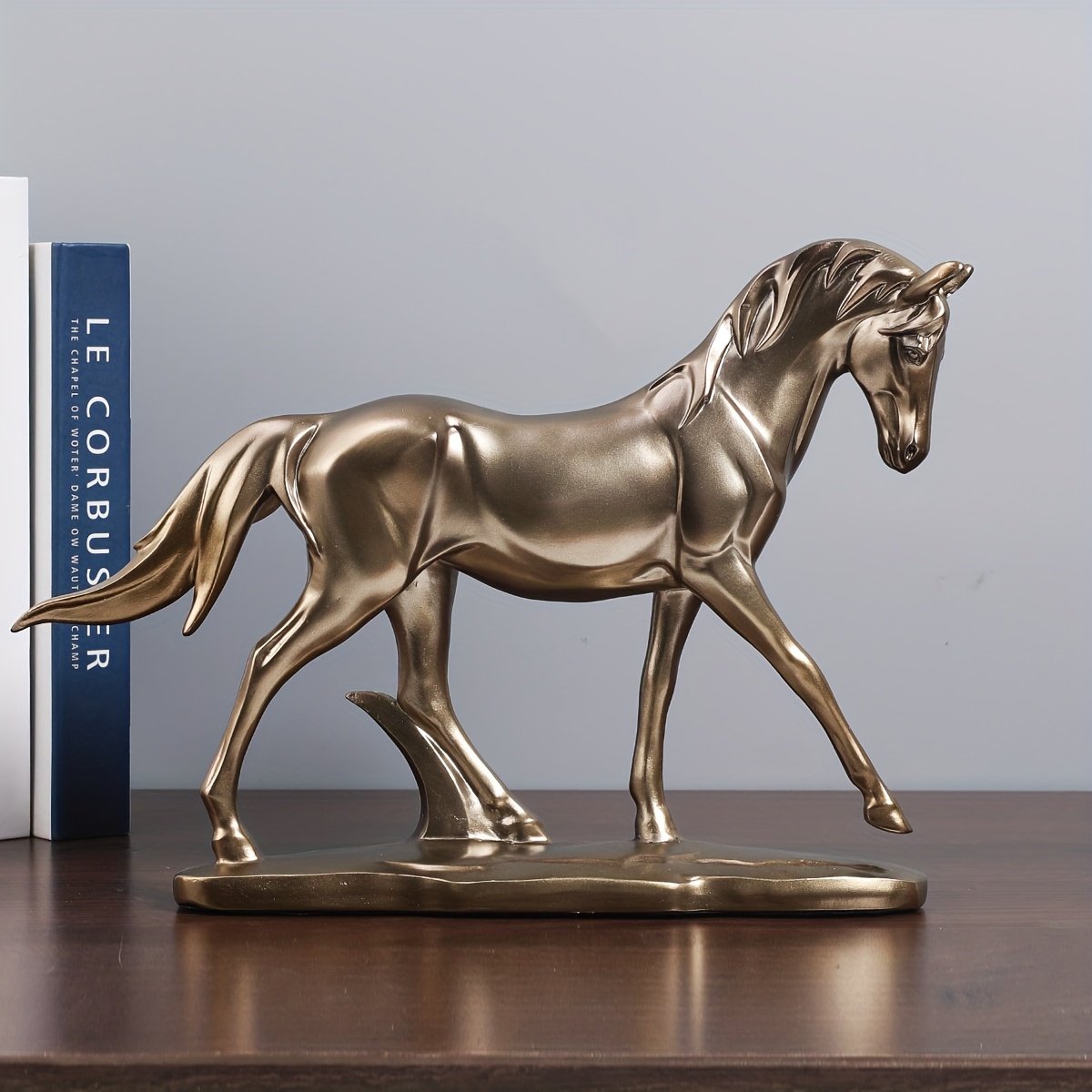 1pc of vintage Bronze Standing Horse Craft Statue Decoration, Suitable for Home Entrance Feng Shui Holiday Decor, Ideal for Housewarming Celebrations, Father'S Day, And Thanksgiving Gifts