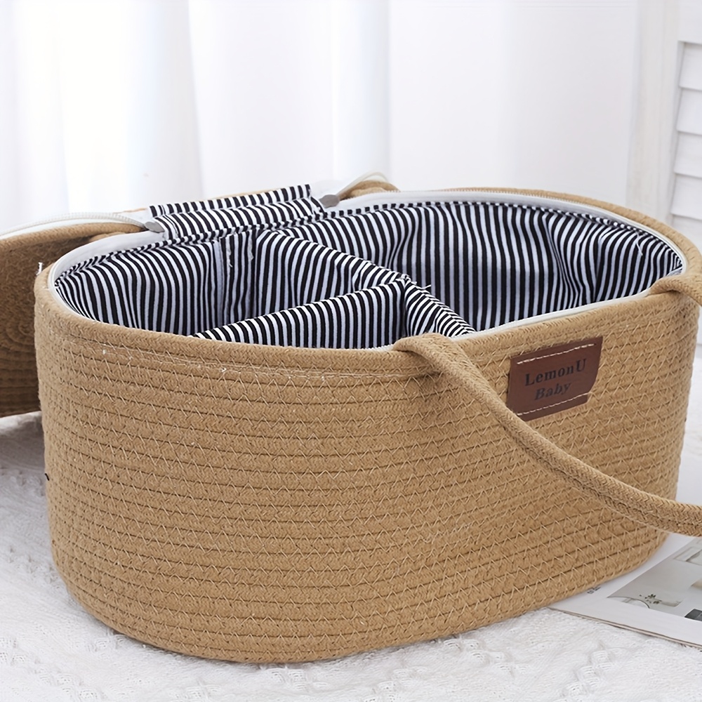[Portable Diaper Caddy] Large Diaper Caddy Organizer, Portable Basket with Handles, Diaper Storage Organizer for Changing Table