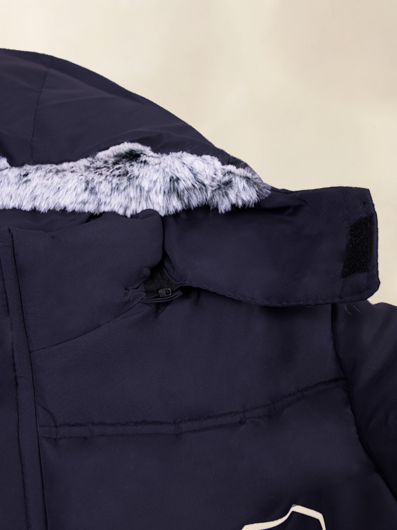 Boys' Heavy-Duty Winter Jacket - Navy Blue Hooded Coat with, Machine Washable Cold Weather Outerwear for & Kids - Warm Outer Jacket for Skiing, School, Playdates