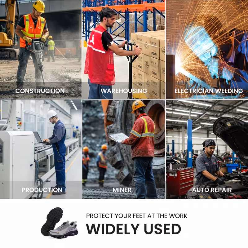 steel toe shoes for men lightweight safety shoes comfortable puncture proof slip on indestructible work shoes and fashion sneakers Product details 3