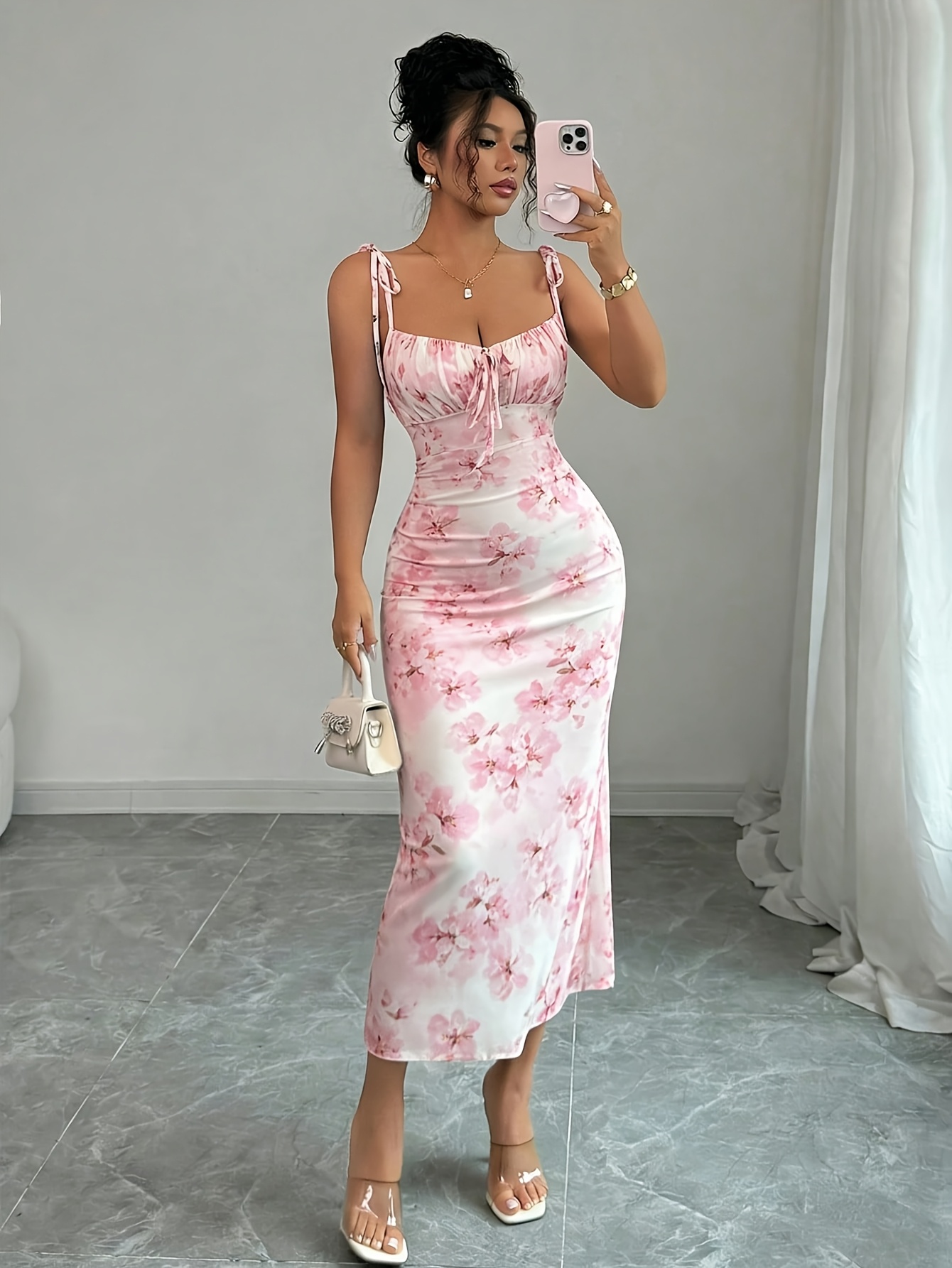 summer tight dresses LILLUSORY Women's Mini Sexy Bodycon Dress 2026 Spring Short Round Neck Midi Dress Dresses Summer Sale