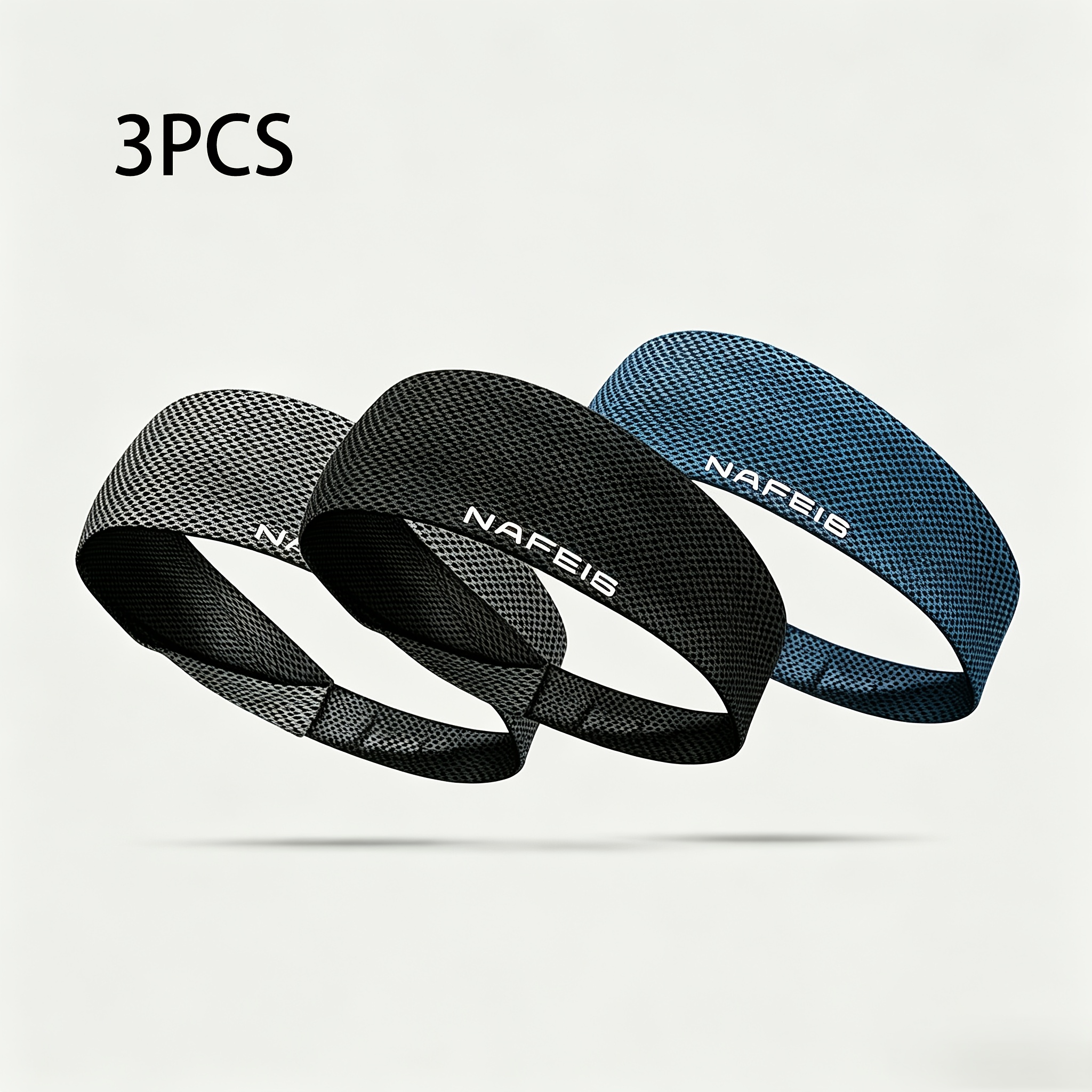 TEMU 3 Cooling Sports Headbands Featuring Cooling Fiber Technology-breathable, Quick-drying, Sweat-wicking, And Stretchy-ideal For Running, , Yoga,