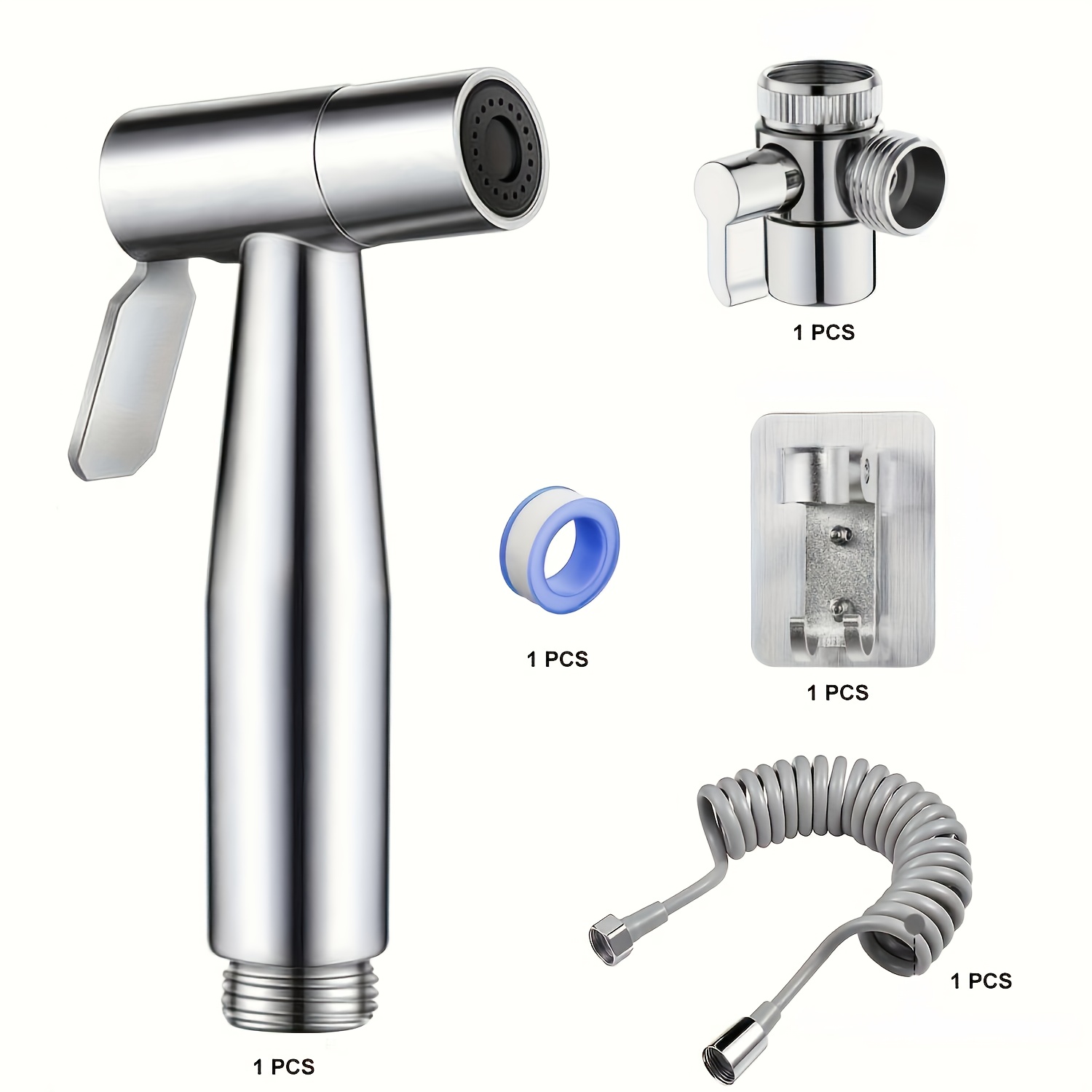 Stainless Steel Ergonomic Shower Head With Flexible Hose And Basin Kit - Halloween, Christmas Decorationfor Shower Use Only