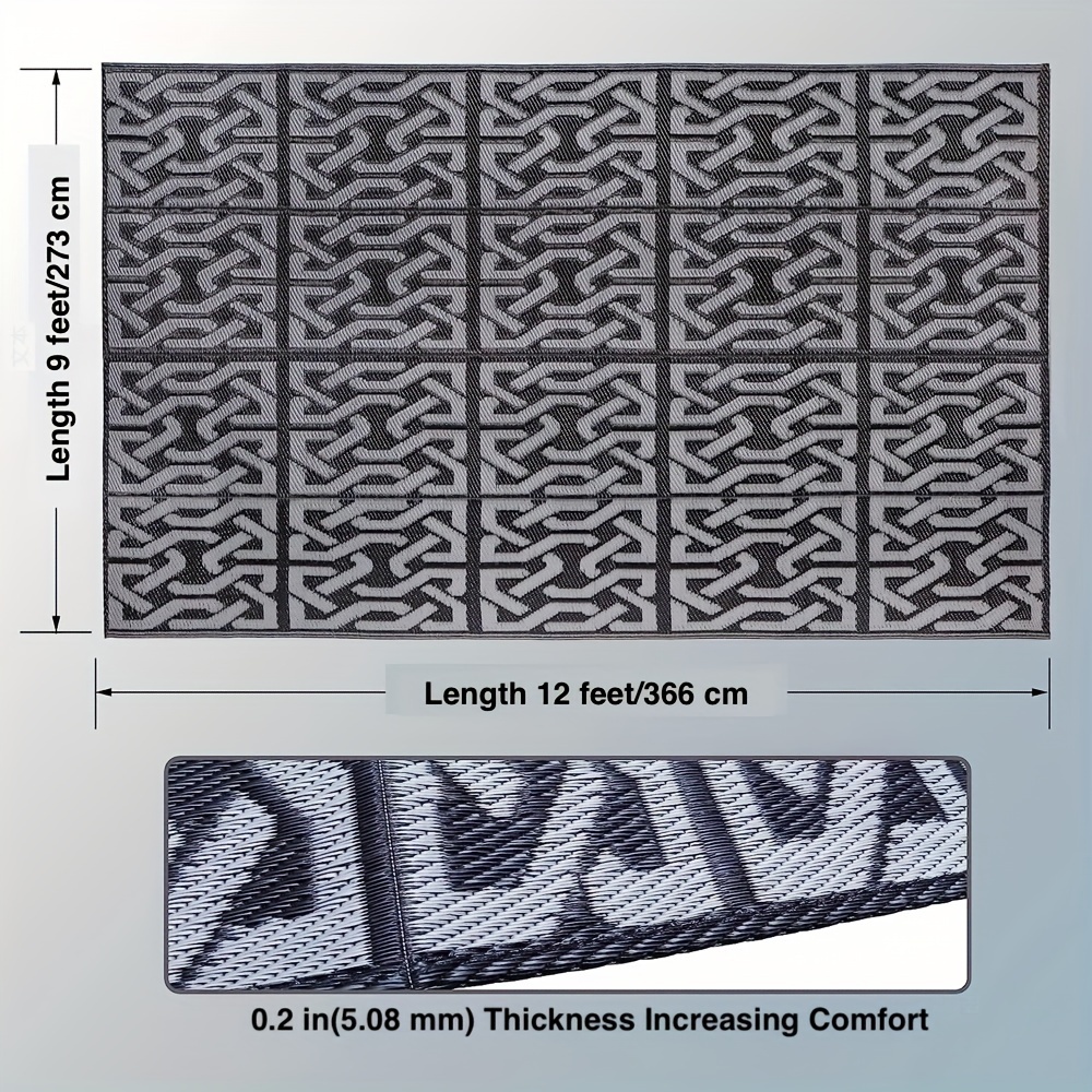 Image of 1pc Outdoor Carpet, Double-sided Patio Rug, Rv Camping Mat, Suitable For Outdoor Decoration On , , Picnics, And