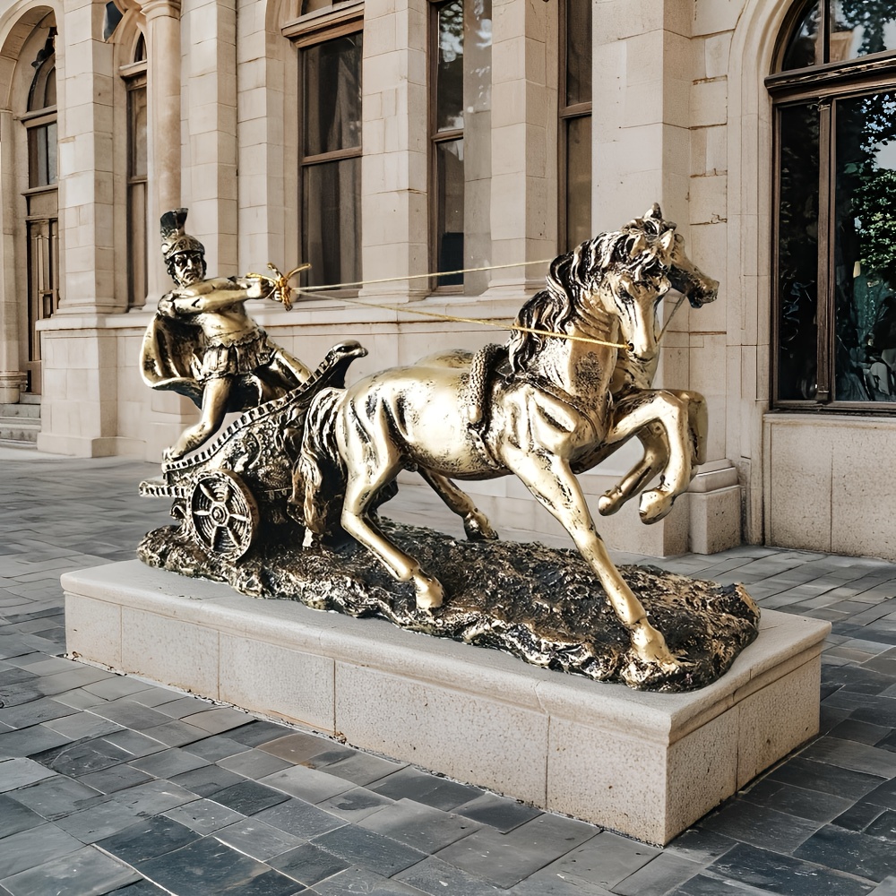 1 roman chariot resin statue featuring design an - Temu United