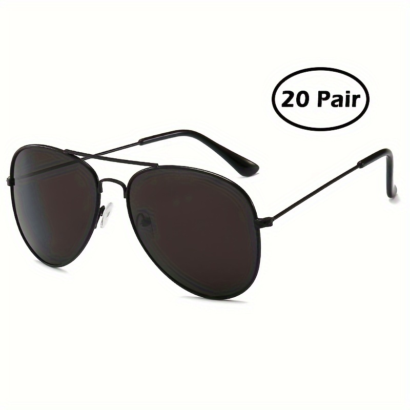 

20 Pairs Sunglasses, Pilot Sunglasses, Uv400 , Single Color 20 Pairs Package, Sunglasses For Group Events, Weddings, Bridal Shower, Group Activities, Parties, Photo Props, Outdoor Activities