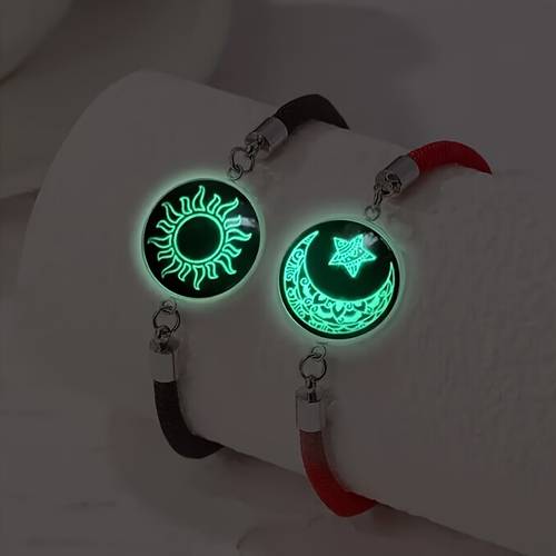 2 pzas. pulseras de sol luna estrellas para mejores o , fabricadas en acero inoxidable hipoalergénico con , ajustable para uso , regalo ideal para san valentín, o aniversario, bff para mujer