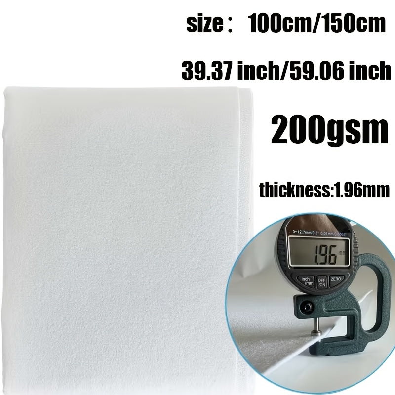 TEMU 100cm X 150cm, 1pc Extra-large Single-sided Iron-on Fusible Interfacing With Non-woven Backing, Quilting – Ideal For Home Decoration, Compatible