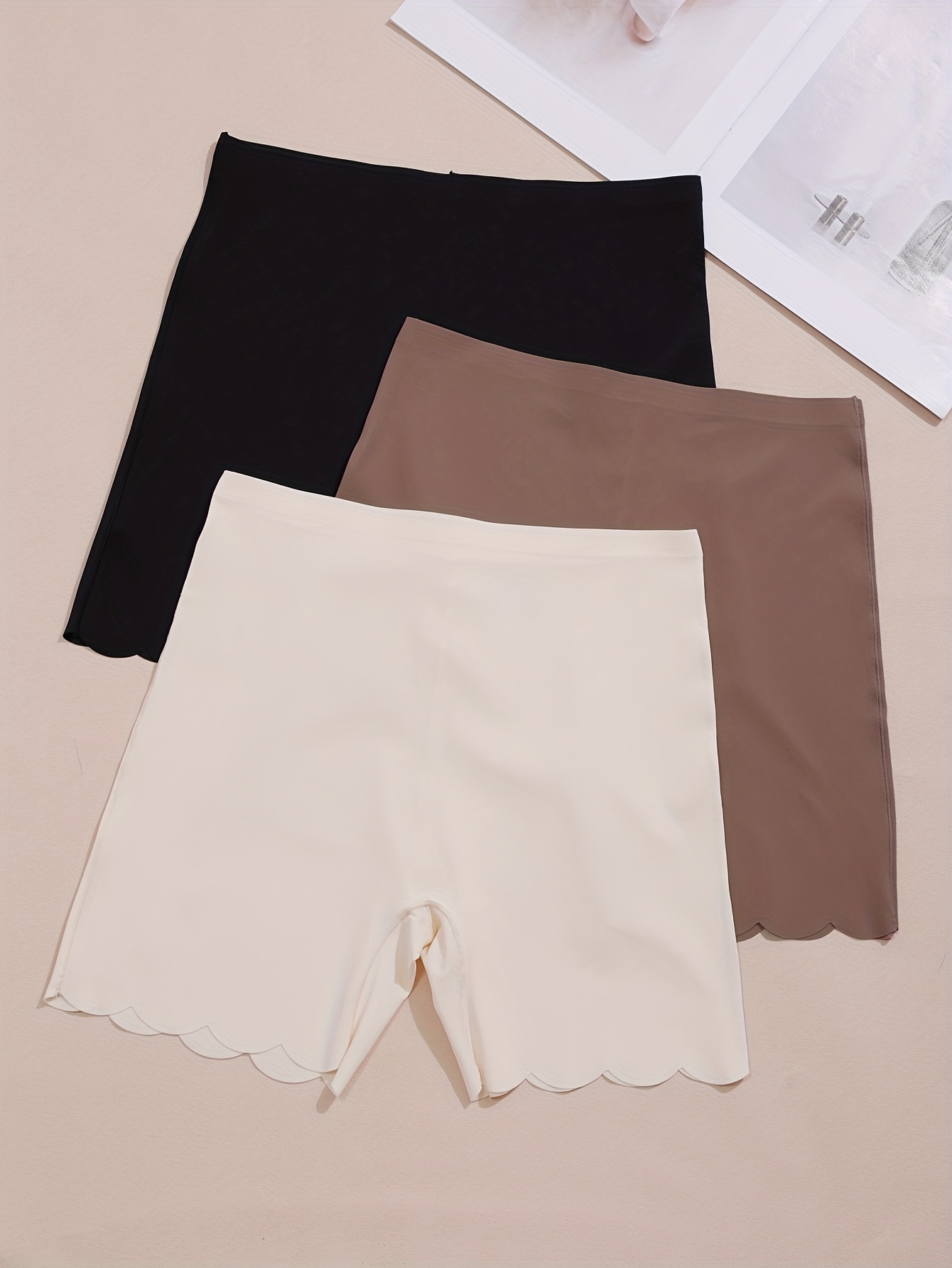 a set of three womens comfortable elastic hipster panties made of solid colored fabric featuring a   suitable for womens underwear