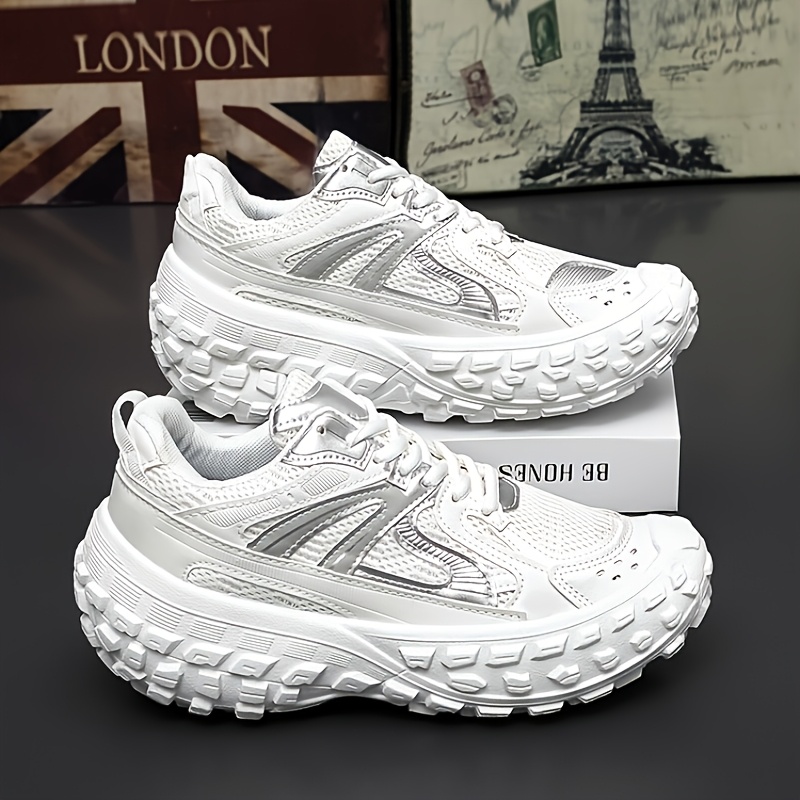 49#V2025 Spring Tire Shoe Mesh Upper Thick Sole Tire Shoe Mesh Upper Thick Sole Athletic Trendy Shoes Casual Dad Shoes