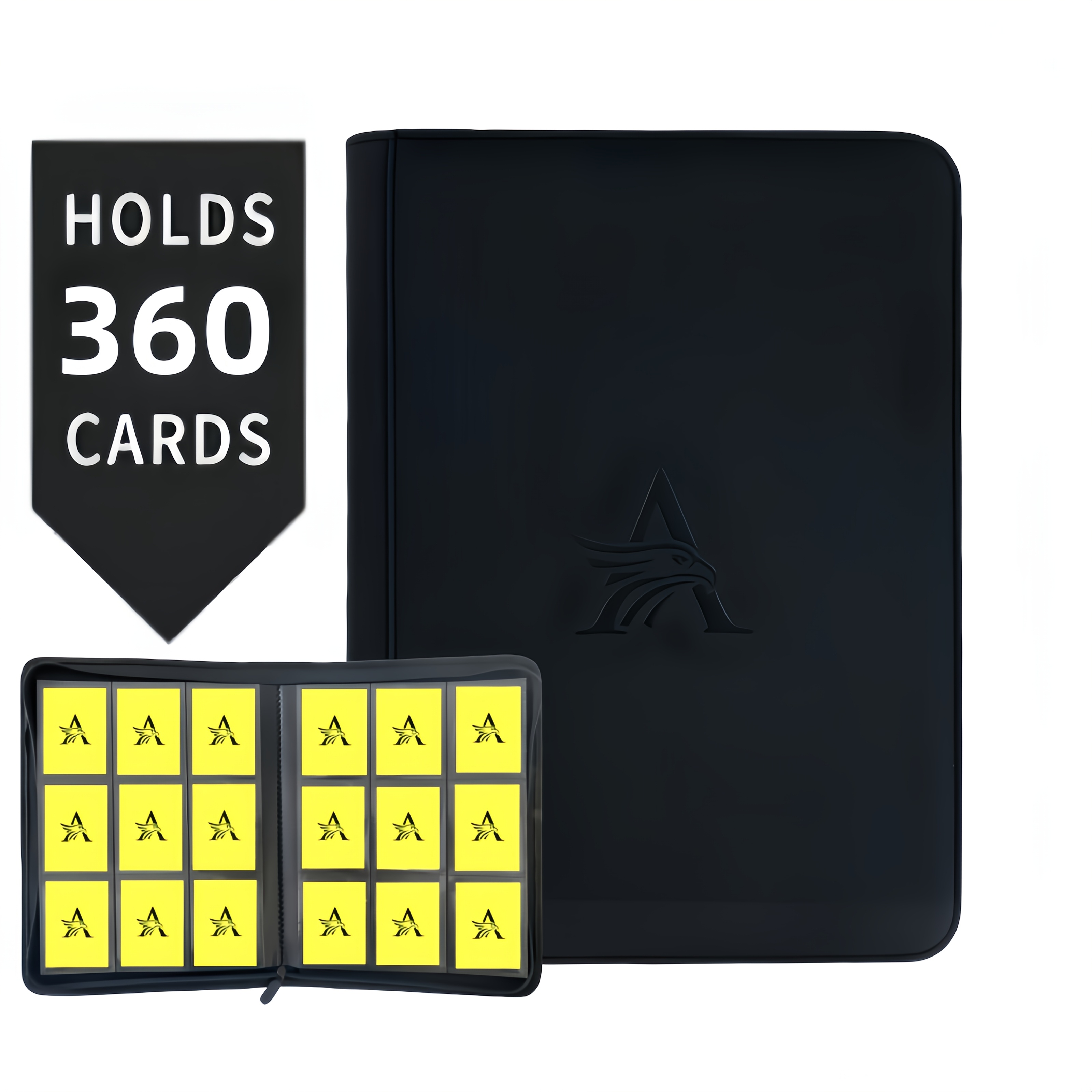 9-pocket Card Binder, Premium Zip Trading Card Binder, 360 Double-sided Pocket Pu Collection Binder, Collector Album, Card Folder For Tcg, Sports Cards