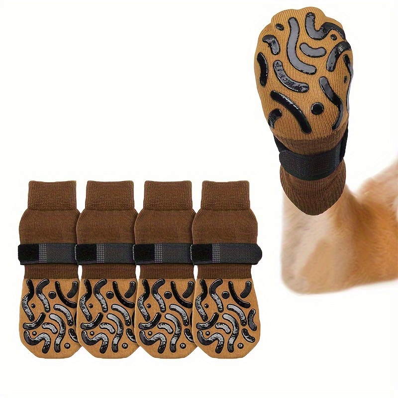 Image of Non Slip Dog Socks To Prevent Licking Paws - For Hardwood Floors, Senior Dogs, , Prevent Scratching, Double Sides Anti Slip Dog Socks