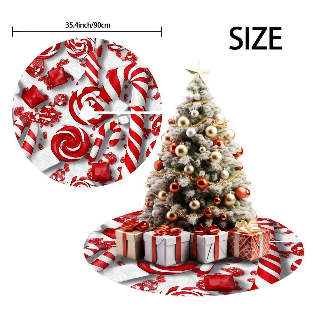 TEMU 1pc Christmas Tree Skirt - Adds Festive Touch To - For Seasonal Indoor Decoration And Gift Setup