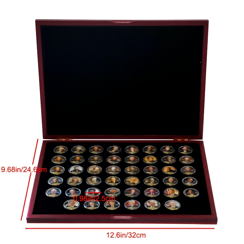 TEMU 46pcs Collection Commemorative Coin Collection With Gift Box For Husbands, Fathers, , Fans, And Father's Day