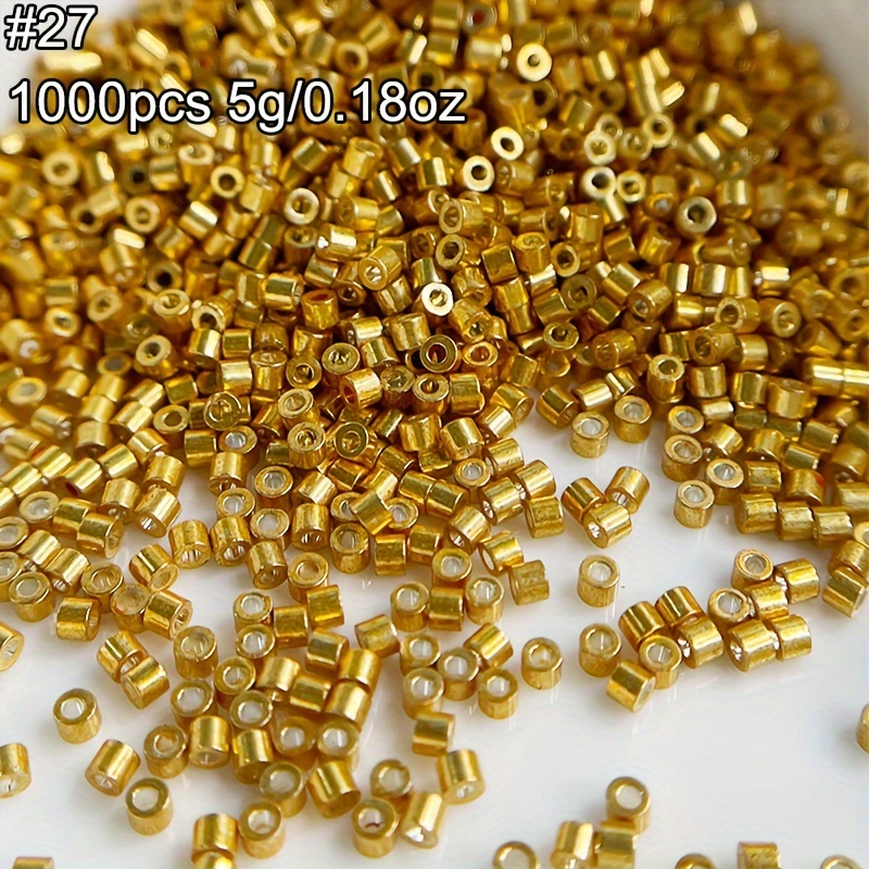 1.3mm X 1.6mm 1000pcs Metallic Colored Cylindrical Glass Beads 11/0 High-quality Rice Beads That Color, Suitable For Sewing, Embroidery, And Craft Additions