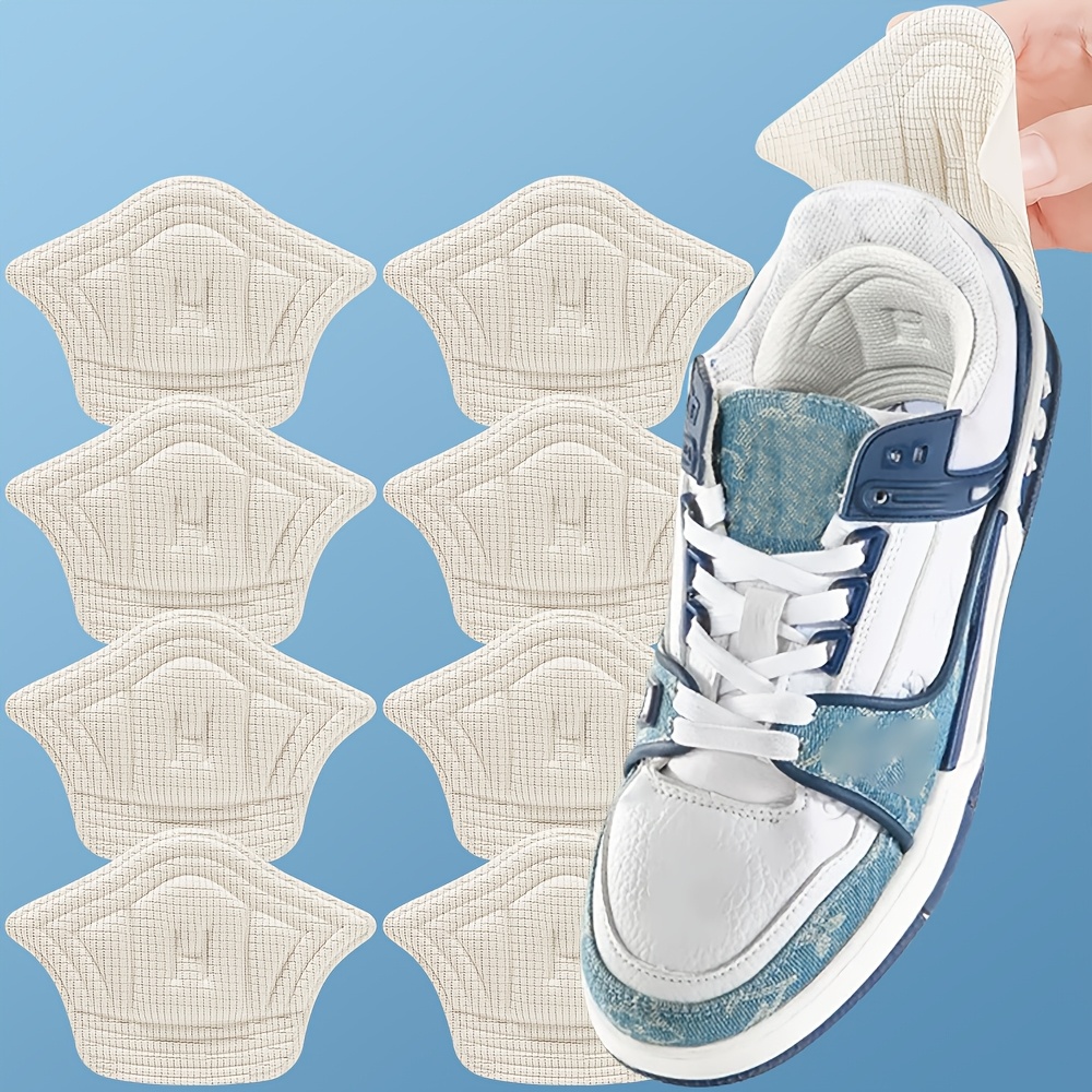 TEMU 8 Stück selbstklebende Sneaker-Patches, Fersenloch-Patches, schwarze/weiße selbstklebende Fersenpolster, Anti-Verschleiß-Fersenpolster, abdecken