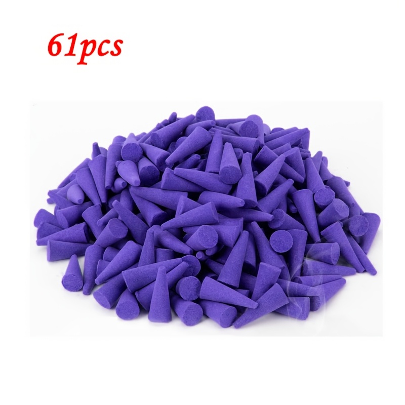 Lavender Scented Cones, Suitable For Home Deodorization, Yoga, Study Room Fragrance, Aromatherapy Meditation-24/61/139pcs