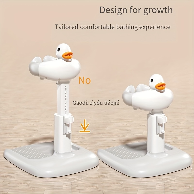 Adjustable Folding Standing Bath Table with Non-Slip Base - Heavy-Duty PP Material, Ergonomic Design for Safe Bathing, Easy Setup & Storage