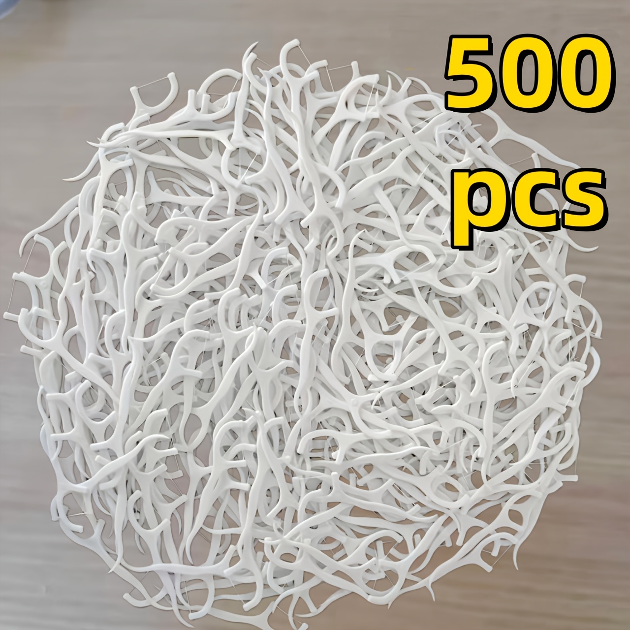 Image of 500pcs Healthy Floss Sticks Set - Deep Cleaning, Portable Disposable Daily Oral Care, Travel-friendly Original Sticks, Teeth Cleaning Tools