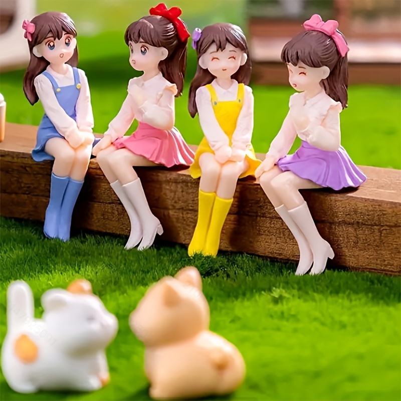 

4pcscharming Miniature Figurine - Diy Decorative For Desk, , Dashboard Desk Accessories Desk Accessories