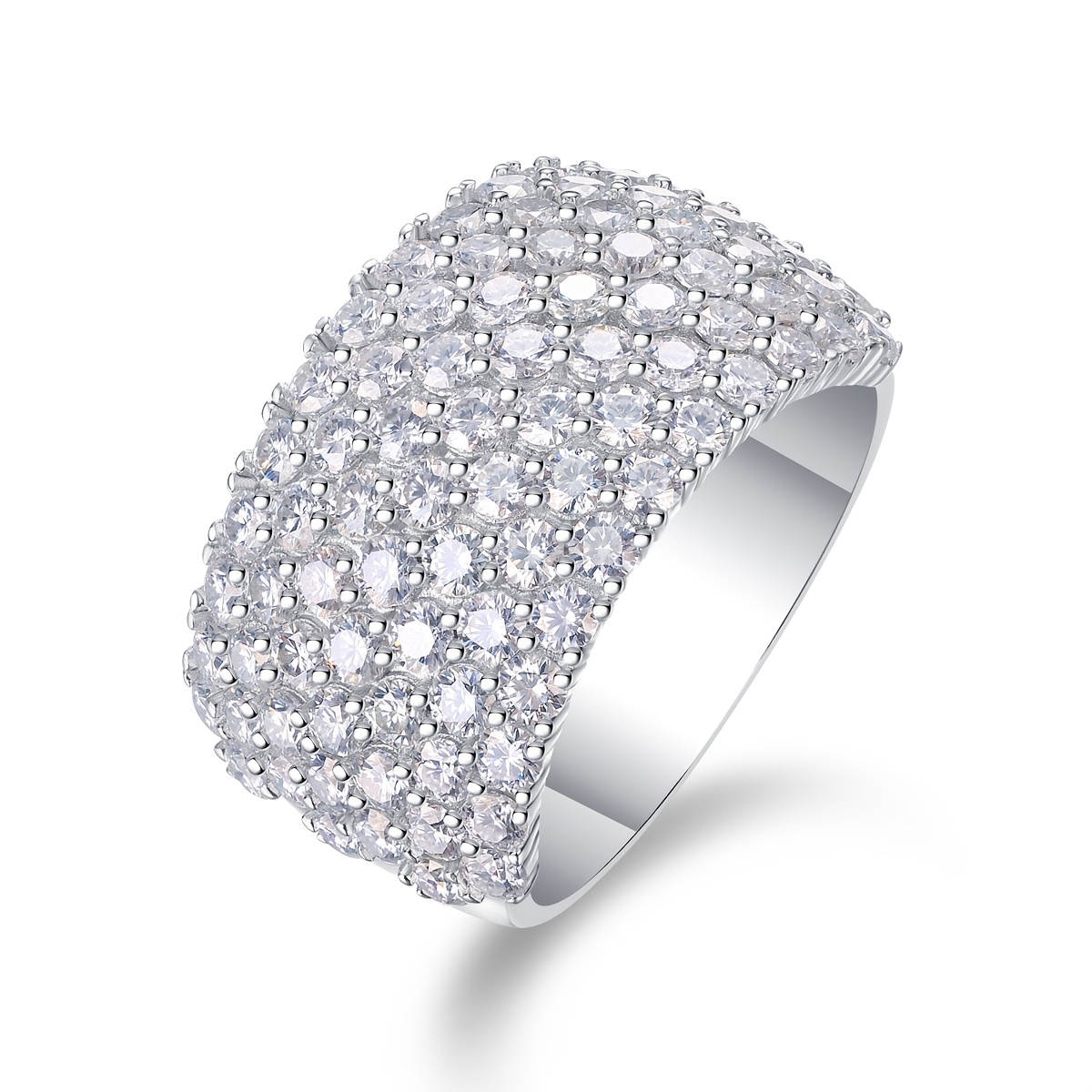 S925 Silver Electrocution Ring Moissanite Hao Set Closed Ring