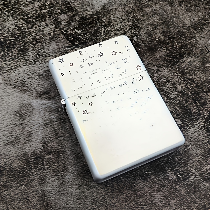 TEMU Vintage-style Windproof Lighter Case | Durable Metal, Stoneware , Radiation-themed "vault Tech Industries" Design - Ideal For Male And Female