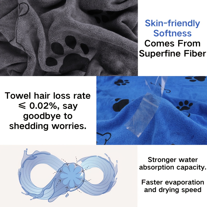 dog towel drying   pet towel puppy microfiber quick drying dog claw bath towel pet bath products absorbent medium dog pet bath towel 2