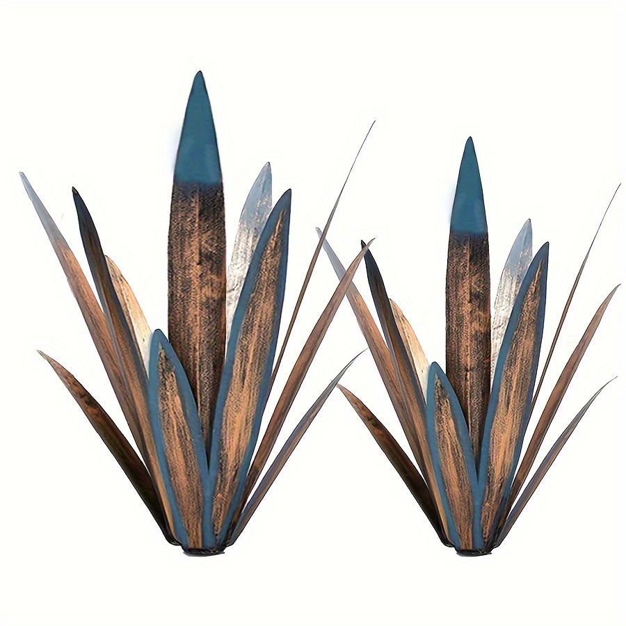 

2pcs, Landscape Sculpture Diy Metal Plant Home Decoration Rustic Hand-painted Metal Grass Garden Decoration Outdoor Decoration Character Home Yard Decoration Stake Lawn Decoration