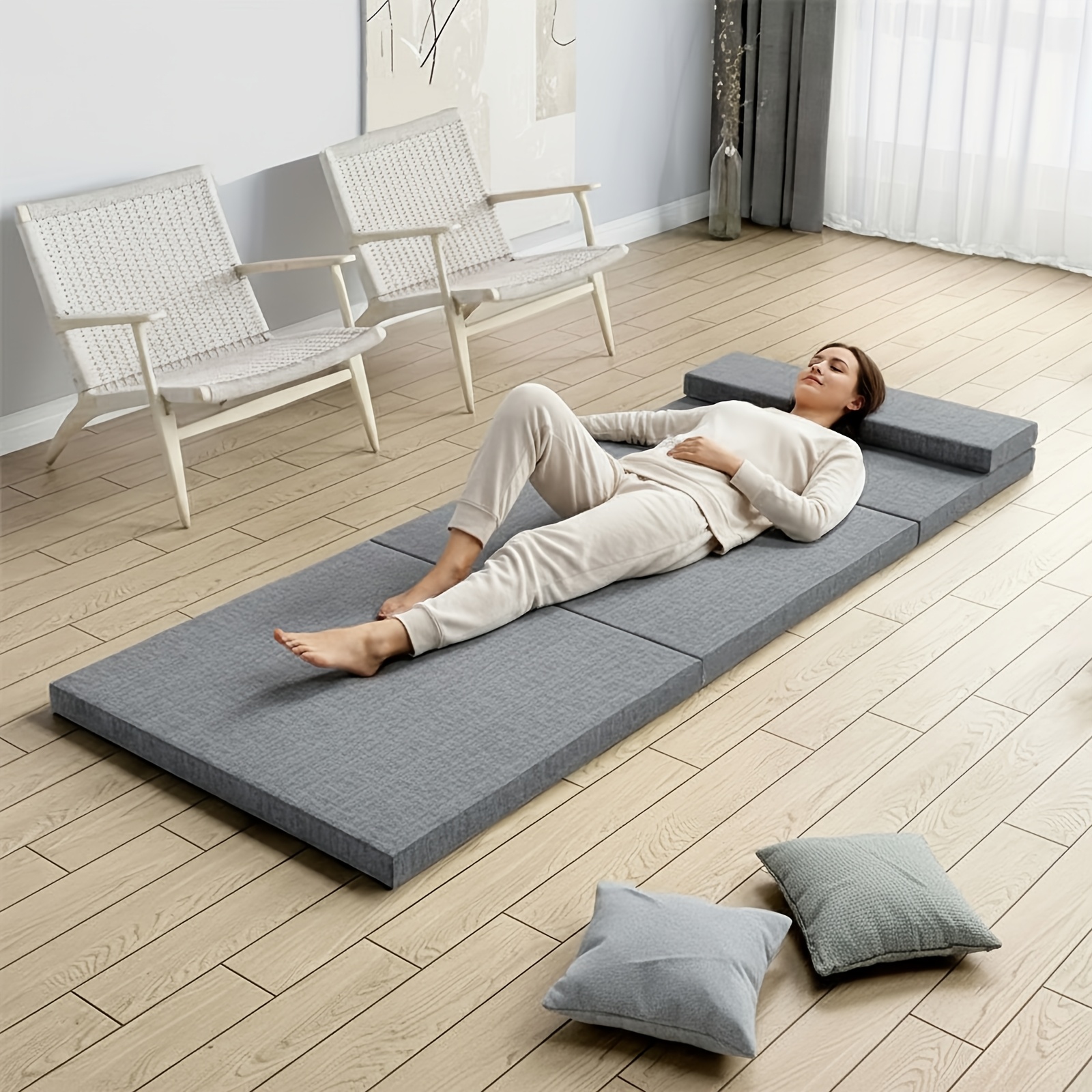 2026   model foldable memory foam mattress with pillow separable into 4 sections and removable and washable bed cover   camping hiking and  