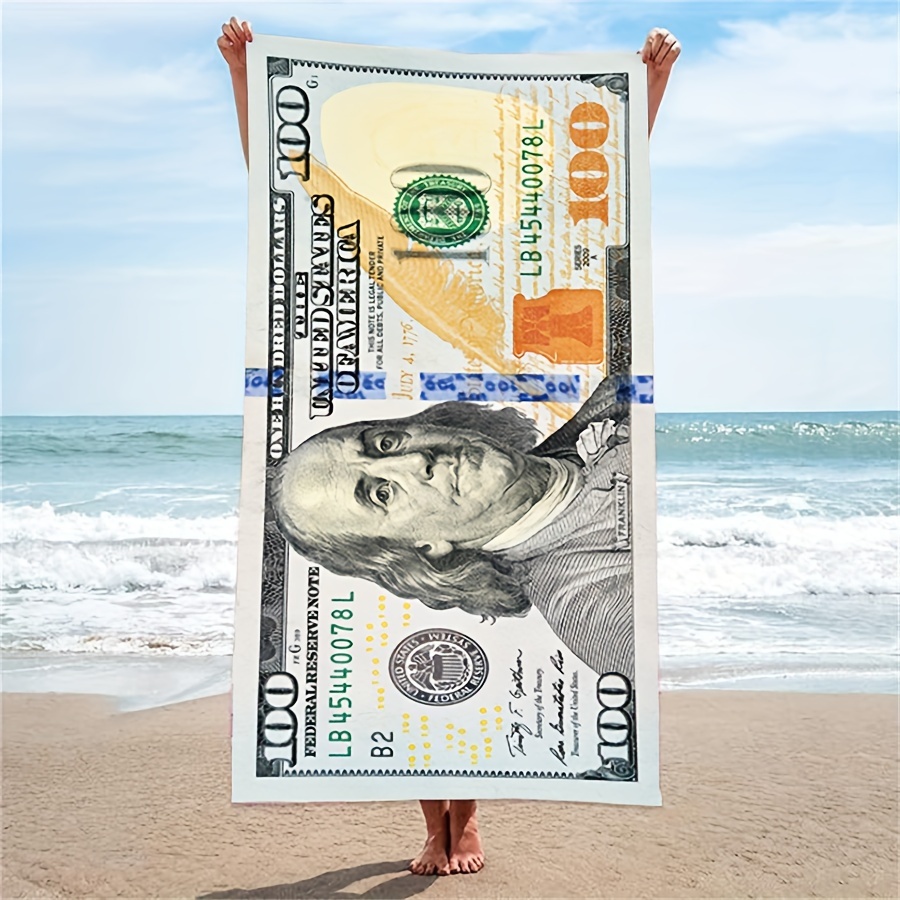 

Ultra-soft Microfiber Beach Towel - Large, Absorbent & Lightweight With Unique Dollar Design - Perfect For Summer Beach Days Beach Towels Personalized Beach Towel